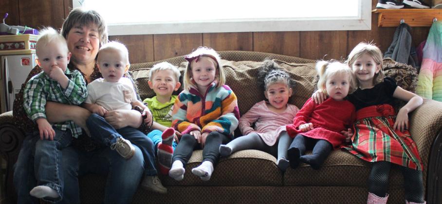 Dec. 20 was Dress Your Best at Lori Freeze’s Lots of Love Day Care. Pictured l-r: Lori holding Mason Deibler and Cru Moore, Chasin McIntosh, Ryann Walz, Ellianna Collins, Brynn Hanks, Ryhme Pettit. Not pictured: Ady McIntosh. Gerri Peterson