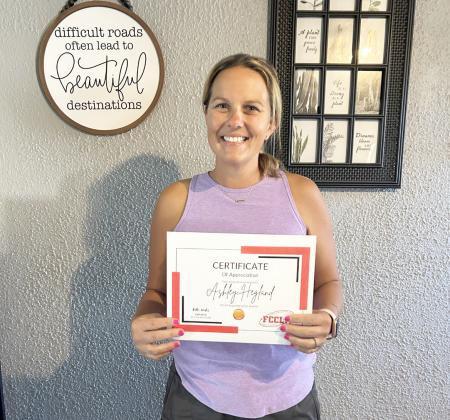 Mullen FCCLA members are excited to recognize Ashley Hegland as the Community Supporter of the Quarter. Ashley has provided help to the organization by serving as a STAR evaluator at the District and State level for multiple years. Not only has she evaluated competitive events, she also helps chaperone other activities that take place during the State Leadership Conference. We really appreciate your service to our organization. courtesy photo