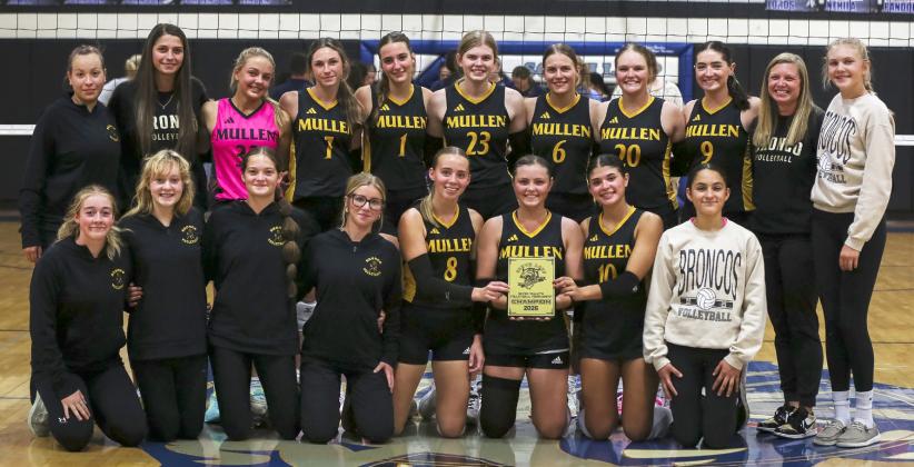 Seven Valleys Volleyball Tournament champions, back l-r: Annabelle Casillas, Assistant Coach Calli Edis, Kaisley Phipps, Breckyn Burney, Abby Gracey, Chloe Newman, Brynne McCully, Emerson Thorberg, Jenna Donohoe, Head Coach Nichole Ourada, Student Manager Hadley Marsh. Front: Kassidy Cheever, Jillian Taylor, Ava Kvanvig, Jailyn Miller, Harper Andersen, Kalli Licking, Ella Rice, Student Manager Luciana Gonzalez. Megan Andersen