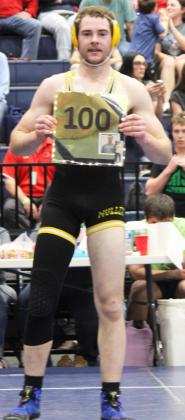 Jason Kraus celebrating his 100th win at Districts. Kris Forsen