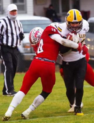 Brendon Walker fights for more yards last week.