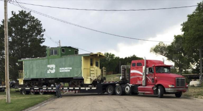 Loading the caboose went without a hitch on Friday, June 18. A caboose on a truck trailer isn’t something you see every day! Jeffrey Licking