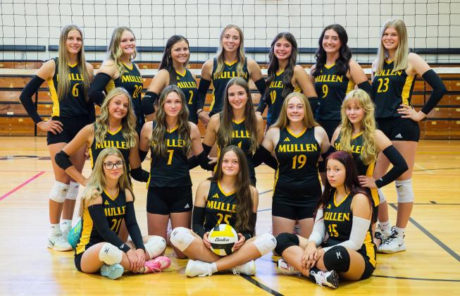 MHS volleyball team, back l-r: Brynne McCully, Emerson Thorberg, Kalli Licking, Harper Andersen, Ella Rice, Jenna Donohoe, Chloe Newman. Middle: Kaisley Phipps, Breckyn Burney, Abby Gracey, Kassidy Cheever, Jillian Taylor. Front: Jailyn Miller, Ava Kvanvig, Annabelle Casillas. Megan Andersen Photography