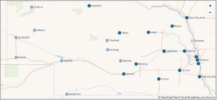 Most glass containers recycled by Nebraskans are sent to Kansas City or Denver for reprocessing. The city of Tekamah crushes glass locally and provides the ground glass to residents for free. Nebraska Recycling Council, Flatwater Free Press reporting
