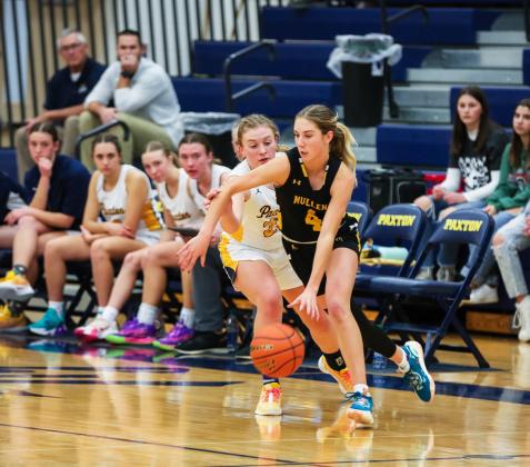 Peyton Paxton makes a move around a Paxton defender. Megan Andersen