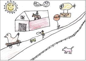 The picture Kendall Phipps drew to depict her winning fair theme of “Hooker County Fair is Where the Wild Things Are.”