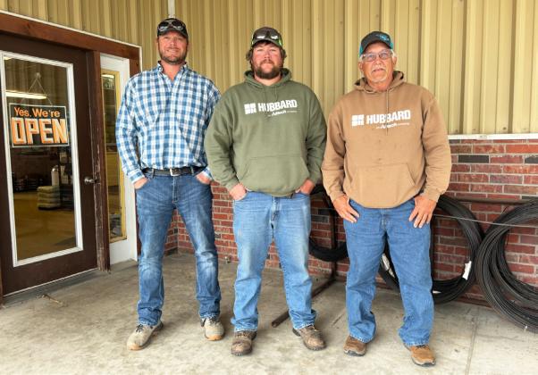 Tim Andersen and Jake Ginkens are purchasing Vinton Feed Store from Dale Ginkens (pictured l-r) and renaming the business Outpost Feed Store. Gerri Peterson