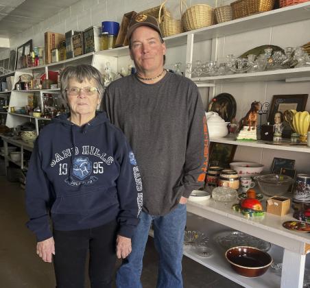 Jody Reynolds and his mom Donna Reynolds stand in their new storefront, Reynolds Mercantile, located in the old Lucy’s Variety &amp;amp; Gifts building. Gerri Peterson