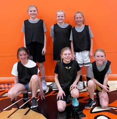 The Mullen girls 3rd/4th grade basketball team also competed at Maxwell on Saturday, Feb. 4, going 1-2. Pictured back, l-r: Hadley Marsh, Ava Walz, Emri Dent. Front: Logan Moore, Kendall Phipps, Ayden Lee. Leslie Lee