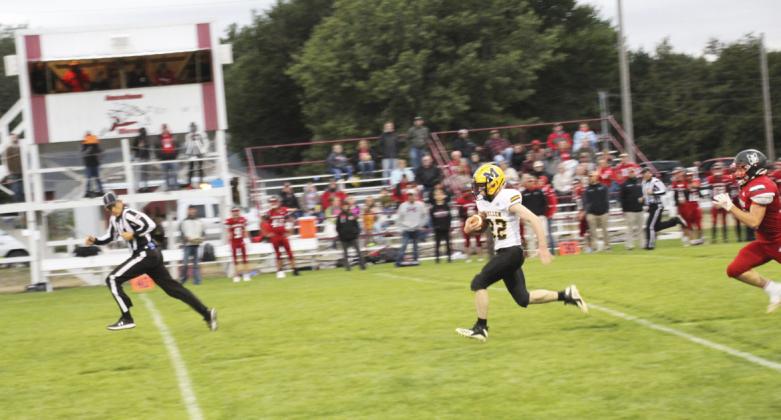 Luke Durfee making a good run down the field to get the ball close to the goal line at Merna. Caroline Durfee