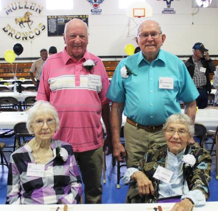 Class of 1954 - 70 years: Back, l-r: Clyde Huddle and Don Daily. Front: Pauline (Furrow) LeMay and Leila (French) Hicks.