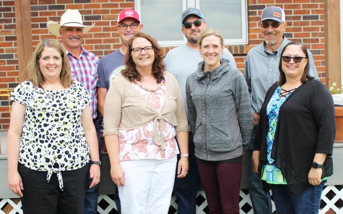 Class of 1994 - 30 years: Back, l-r: Tyler Gracey, Brian Vinton, Lennie Anders, Dustin White. Front: Nicole (Brannan) Buchanan, Arla (Ridenour) Kvanvig, Erin Whitmore, Paula (Macke) Rice.