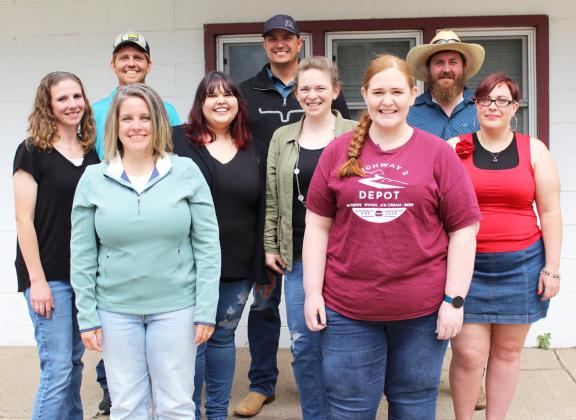 Class of 2009 - 15 years: Back, l-r: Clayton Osborn, Michael Hoffmann, Gus Reiser. Front: Ashley (Carson) Dowhower, CeCe Coons, Chantel (Sullivan) Burch, Cammie (Schwartz) Kroll, Lindsey (Wilson) Brown, Maggie (Holsan) Barney.