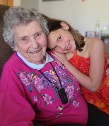 Goldie Little celebrated her 94th birthday with her great-granddaughter, Logan Moore.