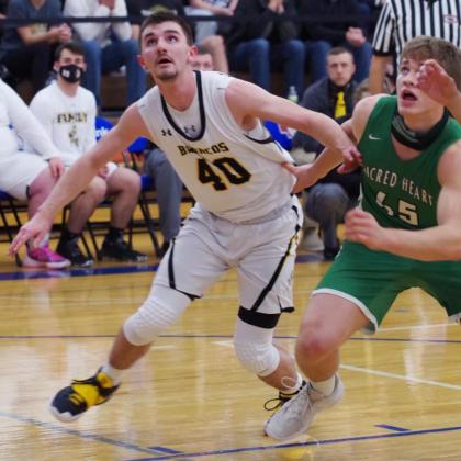 Bryce McIntosh goes for a rebound last Wednesday. Barb McIntosh