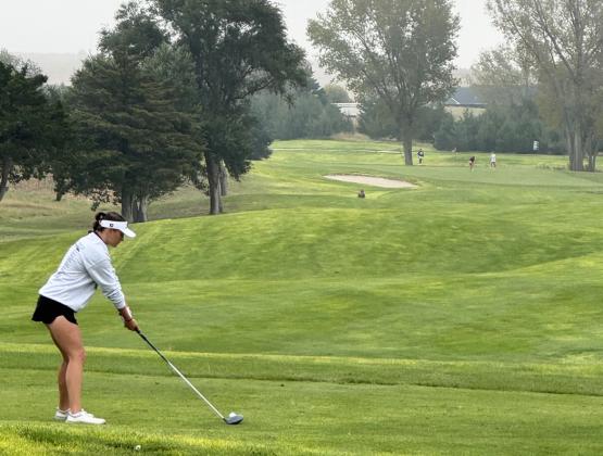Austin Deibler competing at girls state golf last week. courtesy photo