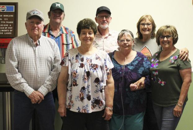 Class of 1970 - 51 years: back, l-r: Verle Garner, Gary Miller, Lana Walker Peterson. Front: Tom Ginkens, Bonnie Boyer Hilderhoff, Shirley Boyer Hubbard, Teresa Emmons Hampton.