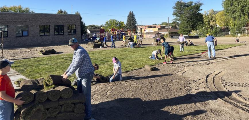 Mullen Elementary sod project