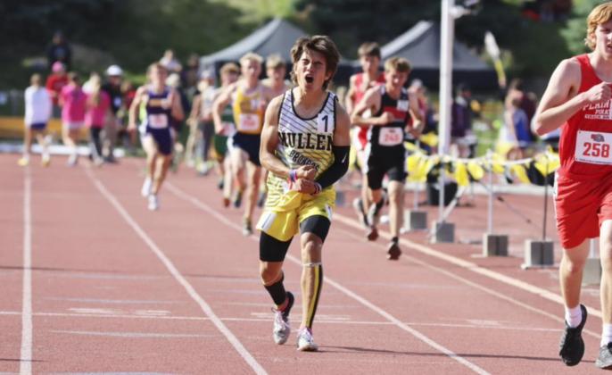 Trevor Kuncl reacts to winning the Class D boys 3200 meter run at State Track last Friday. Prep Running Nerd
