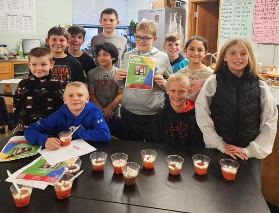 The STEM Club learned about blood on Jan. 23. Students in grades 4-6 were able to create a model of the 4 components of blood using candy to represent the different parts. Thank you to the Nebraska Library Commission and Prairie STEM for the kits! Tawnee Jewell