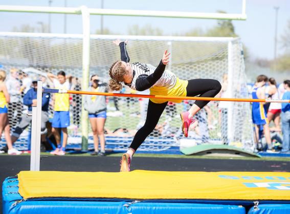 Lola Wingebach competing in the high jump last Thursday. Megan Andersen