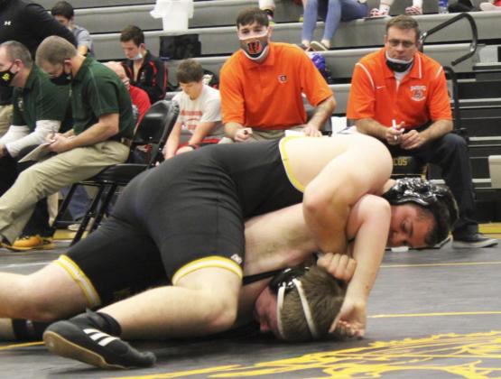 Sophomore Tate Kvanvig placed third at 285 last Saturday. Kris Forsen