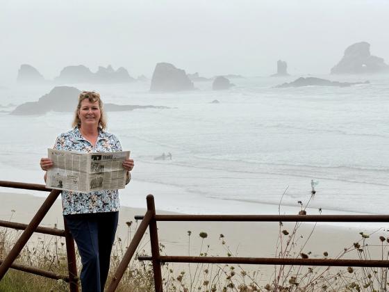 Tom, Heidi and Jake Piccini vacationed on the Oregon coast in September. Heidi is pictured near Indian Beach in Ecola State Park.