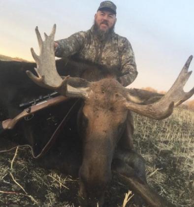 T.J. Harding with his moose taken in Saskatchewan