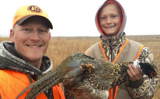 Dane Peterson introduced his son Teal to pheasant hunting during the Nebraska youth season in October.