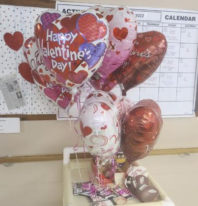 Our balloons and candy from St. Mary's Council of Catholic Women.