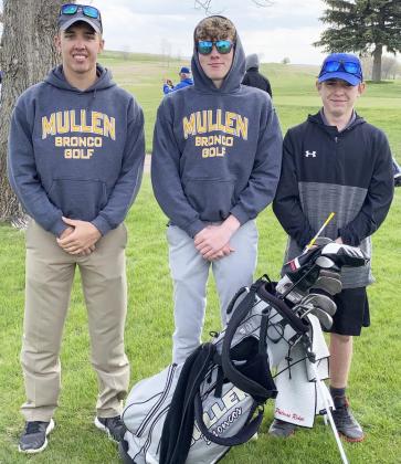 The MHS Boys Golf team at the Mullen Invite last week, l-r: Brendon Walker, Ethan Hardin and Kyle Finney. Mary Jo Walker