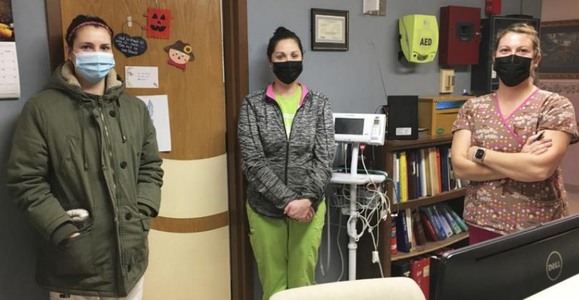 L-r: CNAs Kate Licking Dailey, Kelsey Pettit and Amanda Vinton. photos courtesy of Nicole Hoffmann