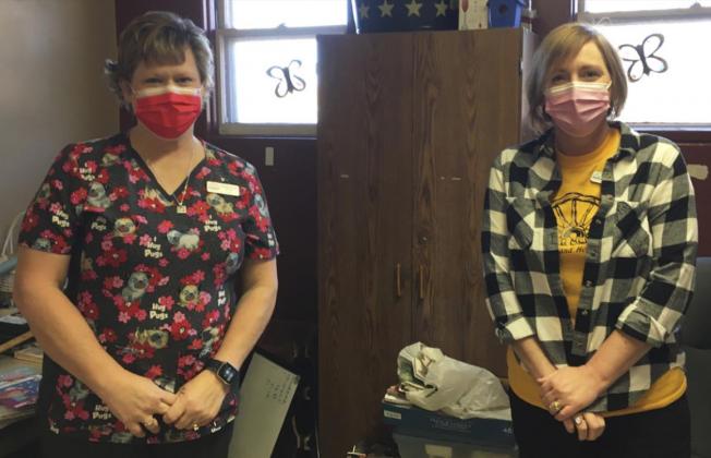 RN Belinda Coble (left) and Activities Director Gini Corbin.