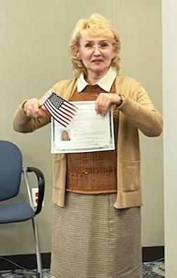 Ira Supenko after the ceremony where she became a U.S. citizen last month. Ron Taylor