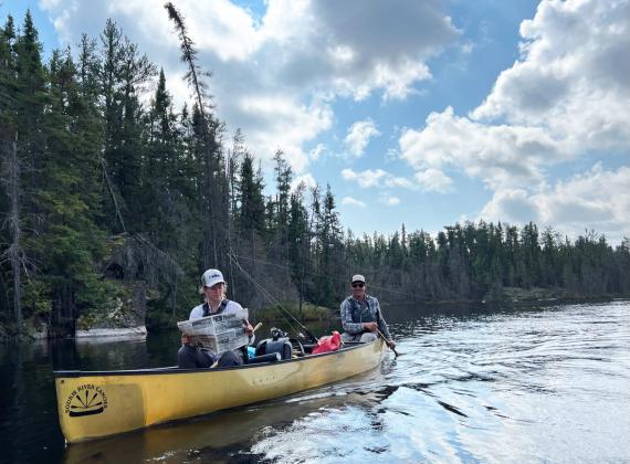 Colby and Amanda Osborn took the Tribune with them on their nine day canoe trip through Woodland Caribou Provincial Park in Ontario, Canada.