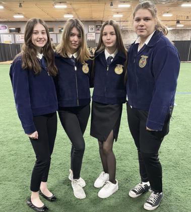 Junior floriculture team, l-r: Allie Boyer, Medora DeNaeyer, Maggie Haesler, Mia Flores-Green.