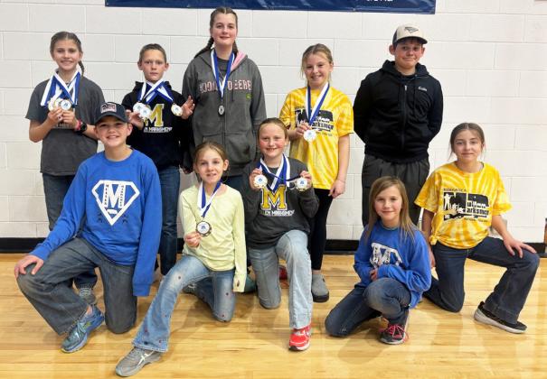 Mullen Marksmen pictured in Hyannis last Sunday, back l-r: Rainne O’Brien, Eli Barnes, Adelyn O’Brien, Sadie Hoyt, Colin Connealy. Front: Ransom O’Brien, Eve Ericksen, Danielle Peterson, Aleah O’Brien, Lillian Ericksen. Not pictured: Jaxson Barnes, Teal Peterson, Duke Miller, Collin Donohoe, Oakes Miller, Hope Miller. Gerri Peterson