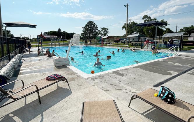 Three shade canopies have recently been installed at the Mullen Swimming Pool. Gerri Peterson