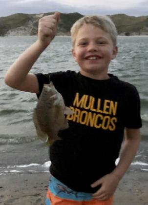 Jackson Newman with a Merritt Reservoir bluegill.