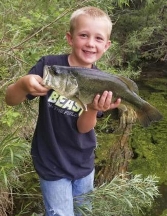 6-year-old Caleb Deibler’s personal best largemouth bass, taken north of Mullen.