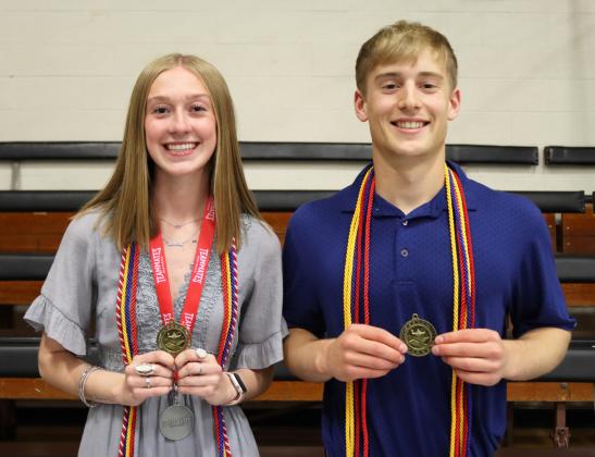 Outstanding Senior Students Sydnee Cheever and Alex Werner. Gerri Peterson