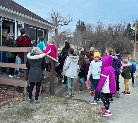 Mullen Girl Scouts Christmas caroling