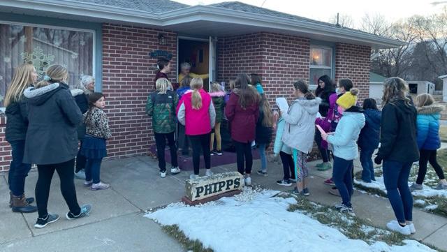 Mullen Girl Scouts Christmas caroling