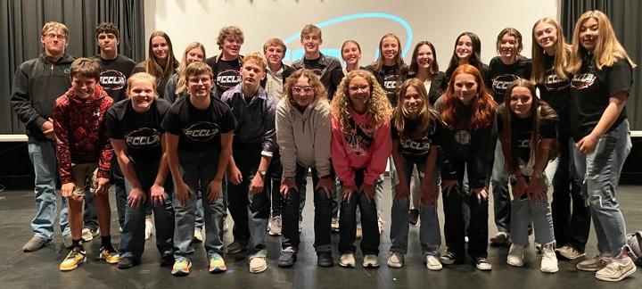 Pictured back, l-r: Daniel Wright, Jaylon Forsen, Jadyn Andersen, Erika Massey, Ethan Hardin, Kyle Finney, Alex Werner, Peyton Paxton, Harper Andersen, Ashlyn Simonson, Fayth Brown, Medora DeNaeyer, Sydnee Cheever, Keragan Welch. Front: Braylon Kuncl, Maci Walz, Jack Coble, Cody Walker, Corynn Corbin, Riley Hegland, Brooke Williams, Grace Haesler, Maggie Haesler. Kelli Walz