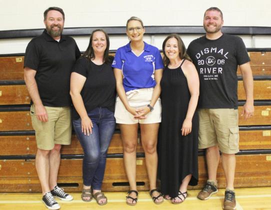 Class of 2002 - 20 years: L-r: Nick Brost, Dessa Boyer Cooksley, Jeri Ewoldt Graff, Sharlie Neumeyer Shimmin, Jesse Jacobs.
