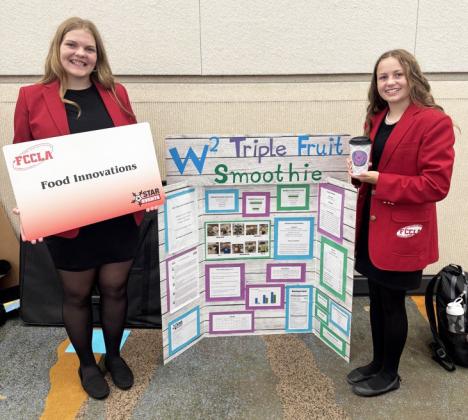 Maci Walz (left) and Audrabell Werth presented their STAR project at Nationals earlier this month, placing 6th. courtesy photo