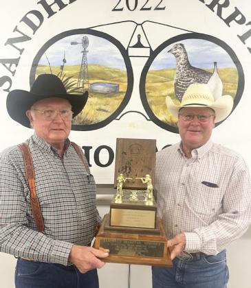 Landowners traveling trophy: John Simonson (left) and Fred Marshall. Dean Marshall not pictured.
