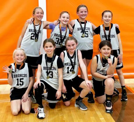 The Mullen girls 3rd/4th grade youth basketball team won the Maxwell Tournament on Saturday, Feb. 1. Pictured back, l-r: Emri Dent, Elle Gracey, Ella Walz, Lillian Ericksen. Front: Daryl Deibler, Abbigail Mundorf, Avery Vinton, Zandra Hebbert. Katie Dent