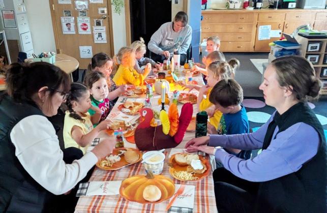 The Mullen Public Schools’ Little Broncos Preschool classroom feasted and celebrated together for Thanksgiving last week! The classroom was filled with gratitude and giggles as they shared what they are thankful for. Heather Phillips