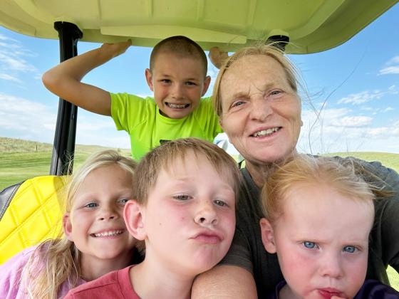 Mike and Roxann Brown and some of their grandchildren.